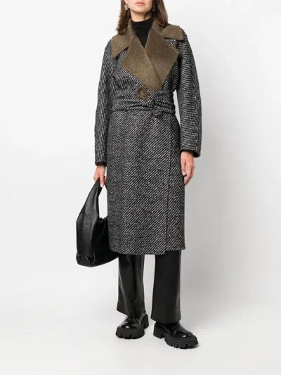 Max Mara Reversible Belted Mid-length Coat In 黑色