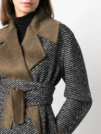 Max Mara Reversible Belted Mid-length Coat In 黑色