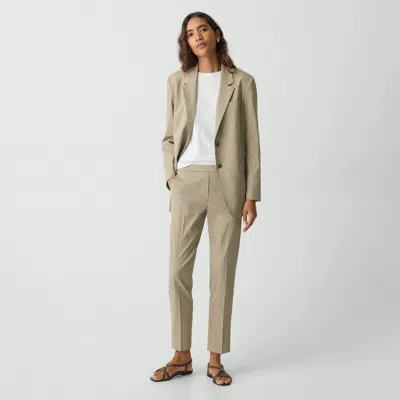 Theory Treeca Pull-on Pant In Good Linen In Soft Taupe
