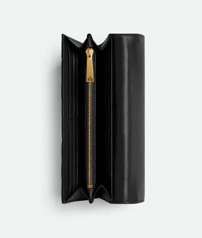 Bottega Veneta Women Portafoglio Intrecciato Con Patta Grande In Black