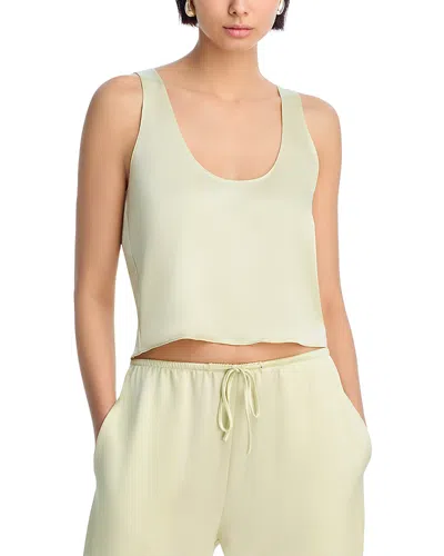 Leset Barb Scoop Tank Top In Citrine In Green