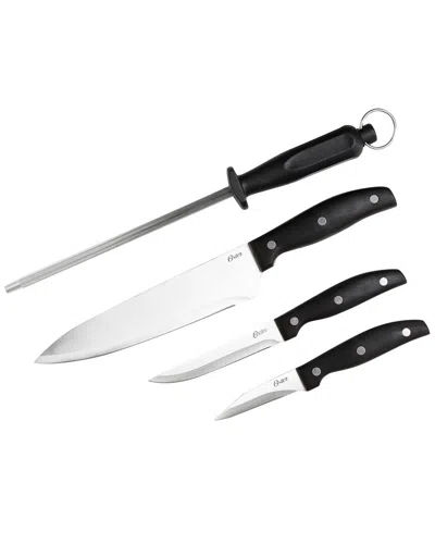 Oster Granger 4 Piece Stainless Steel Blade Cutlery Set In Black