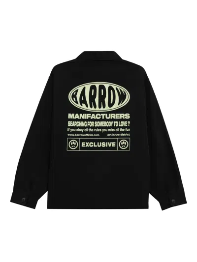 Barrow Logo Shirt Jacket In Black