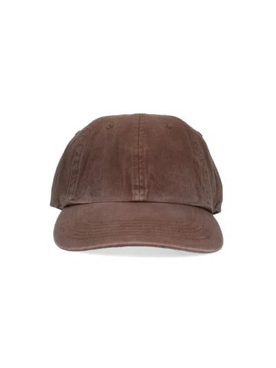 Entire Studios Relaxed Hat With Curved Brim And Eyelets In Brown