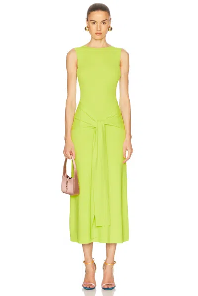 Lapointe Matte Viscose Waist Tie Dress In Yellow Glow