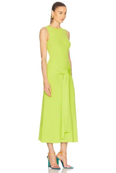 Lapointe Matte Viscose Waist Tie Dress In Yellow Glow