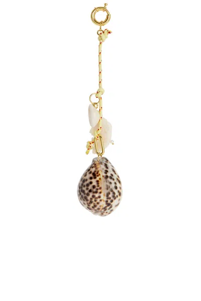 Timeless Pearly Rope & Shells Rope Keychain In Yellow