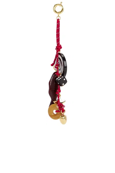 Timeless Pearly Charms Rope Keychain In Red