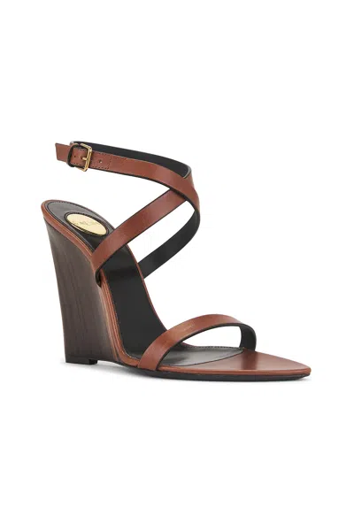 Saint Laurent Gippy Heeled Sandals In Bruciato