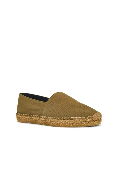 Saint Laurent Espadrille In Gabardine In Cactus