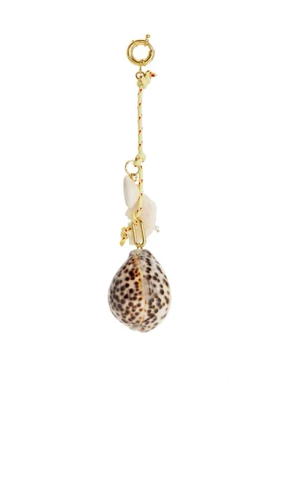 Timeless Pearly Rope & Shells Rope Keychain In Yellow