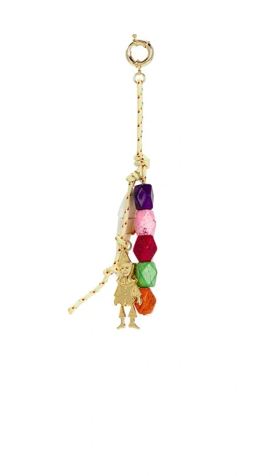 Timeless Pearly Charms Rope Keychain In Metallic Gold