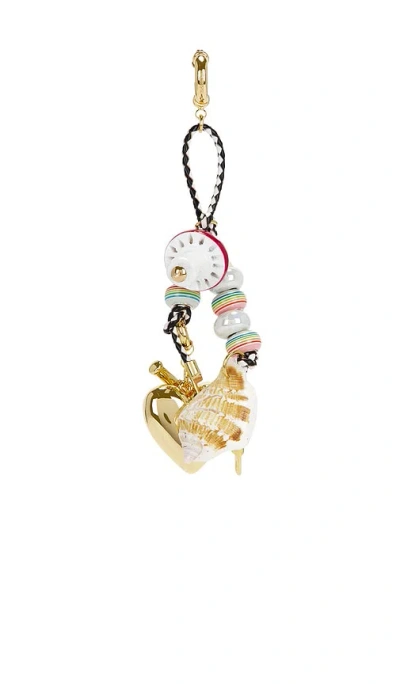Timeless Pearly Charms Rope Keychain In Metallic Gold