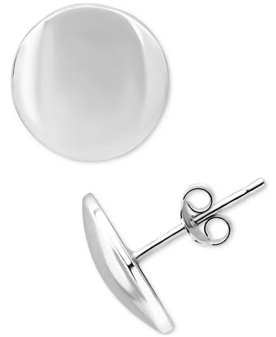 Giani Bernini Circular Dome Button Earrings In Sterling Silver Or 18k Gold Over Sterling Silver, Exclusively At Ma In Silver