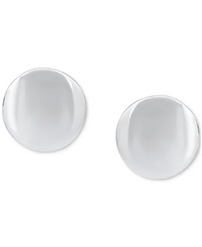 Giani Bernini Circular Dome Button Earrings In Sterling Silver Or 18k Gold Over Sterling Silver, Exclusively At Ma In Silver