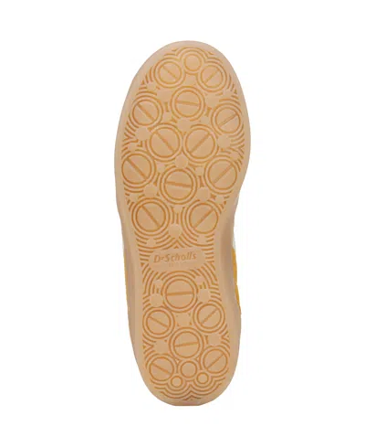 Dr. Scholl's Women's X Milk Bar Rebel Sport Low Profile Lace Up Sneakers In Yellow,white Suede,leather