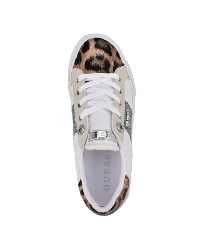 Guess Loven Sneaker In White,ocean Leopard