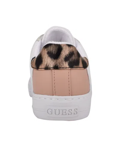 Guess Loven Sneaker In White,ocean Leopard