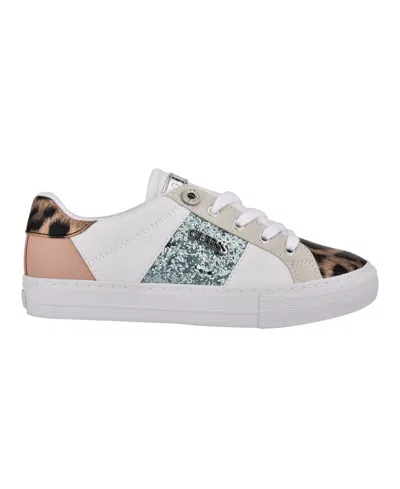 Guess Loven Sneaker In White,ocean Leopard