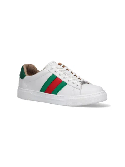Gucci Ace Leather Low-top Sneakers In White