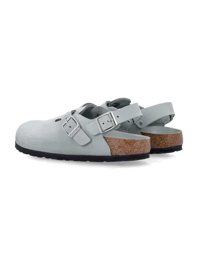 Birkenstock Tokio Suede Mules In Pure Sage