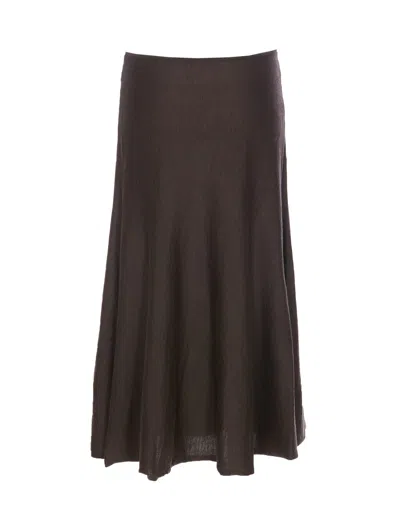 Khaite Mayu Midi Skirt In Brown
