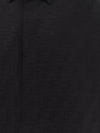 Fendi Ff Jacquard Shirt In Black