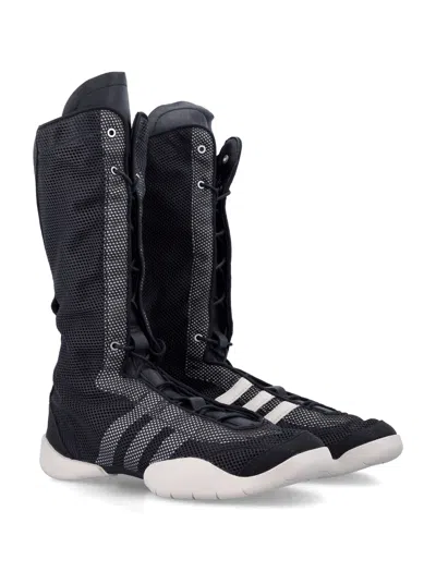 Y-3 Regu Boot Sneakers In Black Suede And Fabric In Black