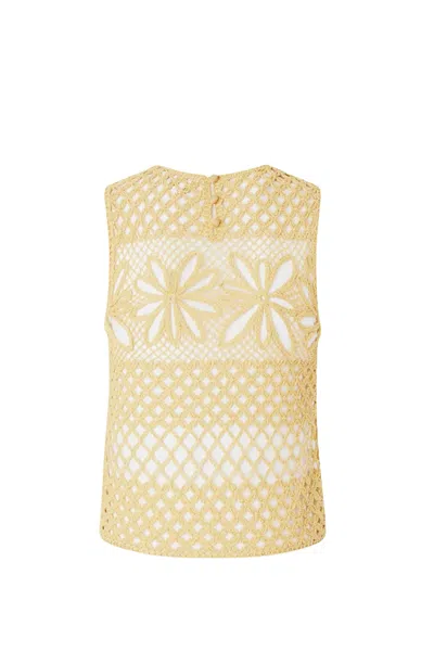 Pinko Pastel Yellow 'gonzano' Top In Giallo Canna D`india