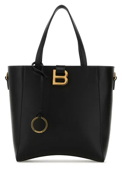 Balenciaga Black Leather Small Hourglass Handbag In Black