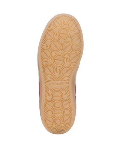 Dr. Scholl's Women's X Milk Bar Rebel Sport Low Profile Lace Up Sneakers In Red,white Suede,leather