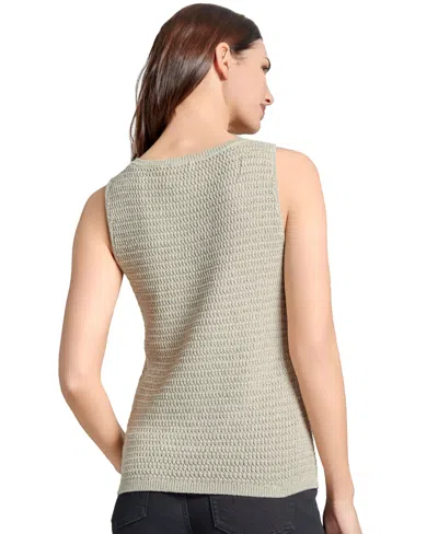 Jones New York Scoop Neck Sweater Tank In Natural Stone