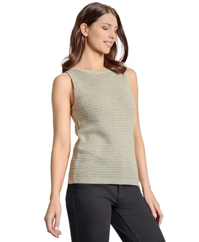 Jones New York Scoop Neck Sweater Tank In Natural Stone