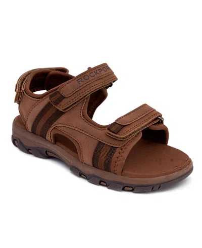 Rockport Little Boys Odin Casual Round Toe Sandals In Cognac,brown