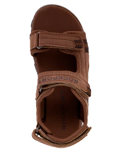 Rockport Little Boys Odin Casual Round Toe Sandals In Cognac,brown