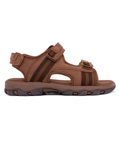 Rockport Little Boys Odin Casual Round Toe Sandals In Cognac,brown