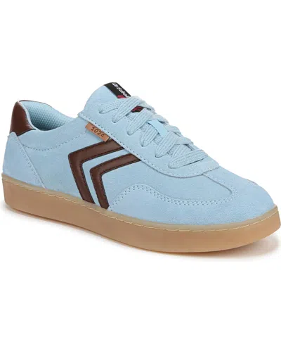 Dr. Scholl's Women's X Milk Bar Rebel Sport Low Profile Lace Up Sneakers In Blue,brown Suede,leather