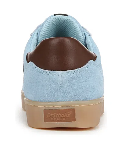 Dr. Scholl's Women's X Milk Bar Rebel Sport Low Profile Lace Up Sneakers In Blue,brown Suede,leather