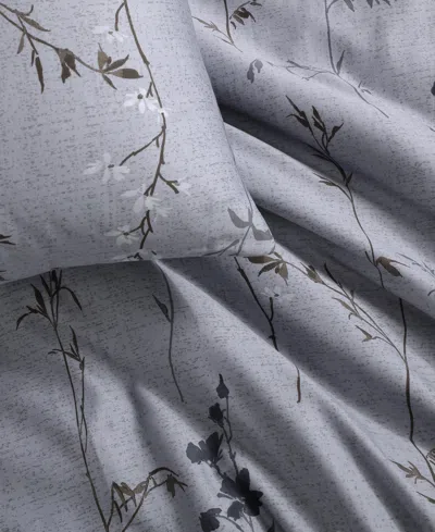 Calvin Klein Washed Percale Cotton Comforter Set In Purple