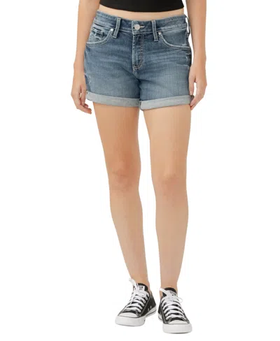 Silver Jeans Co. Women's Boyfriend Mid Rise Shorts In Indigo