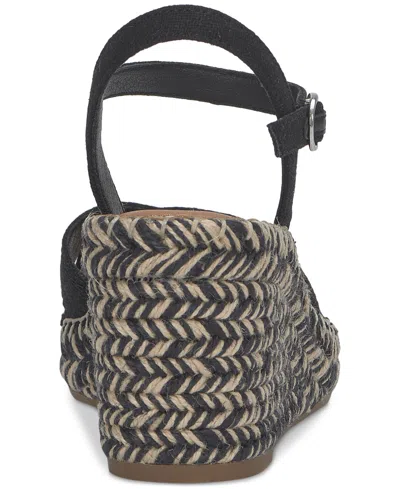 Lucky Brand Women's Candyr Espadrille Wedge Sandals In Black Linen