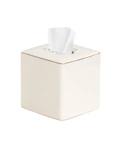 J Queen New York Delphine Stoneware Tissue Box Cover In White