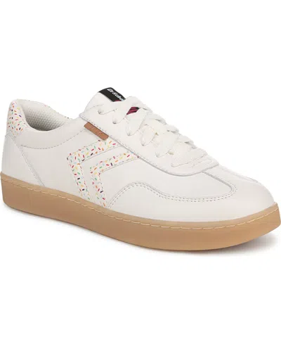Dr. Scholl's Women's X Milk Bar Rebel Sport Low Profile Lace Up Sneakers In White Leather