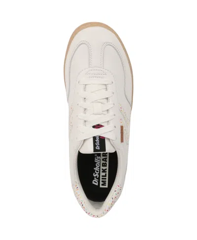 Dr. Scholl's Women's X Milk Bar Rebel Sport Low Profile Lace Up Sneakers In White Leather