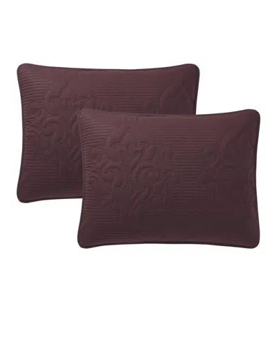 Vcny Home Solomun Pinsonic Damask 3-pc. Quilt Set, Full/queen In Maroon