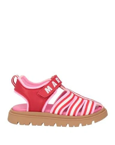 Marni Toddler Girl Sandals Pink Size 10c Soft Leather, Textile Fibers In Pink