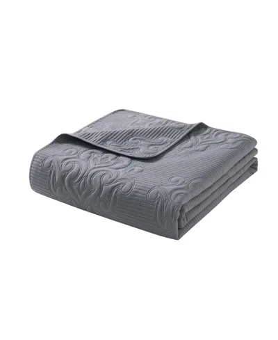 Vcny Home Solomun Pinsonic Damask 3-pc. Quilt Set, Full/queen In Gray