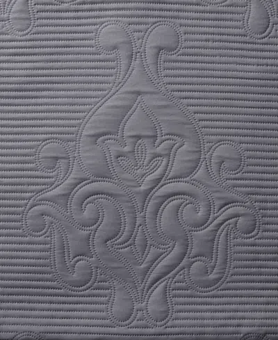 Vcny Home Solomun Pinsonic Damask 3-pc. Quilt Set, Full/queen In Gray
