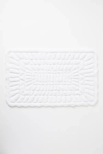 Anthropologie Hand-tufted Leighton Bath Mat In White