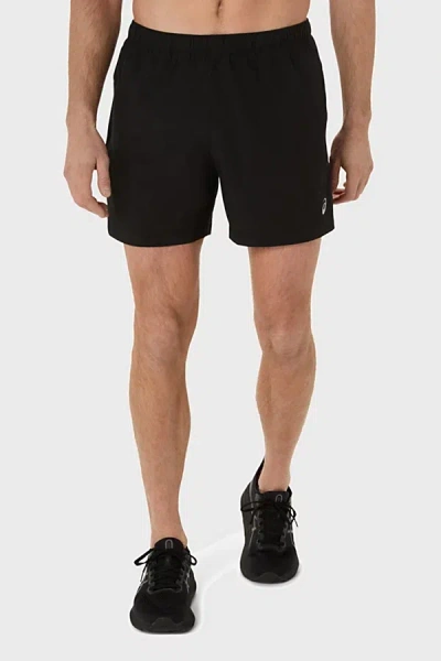 Asics Pr Lyte 5in Running Short In Dark Grey Heather, Men's At Urban Outfitters In Performance Black